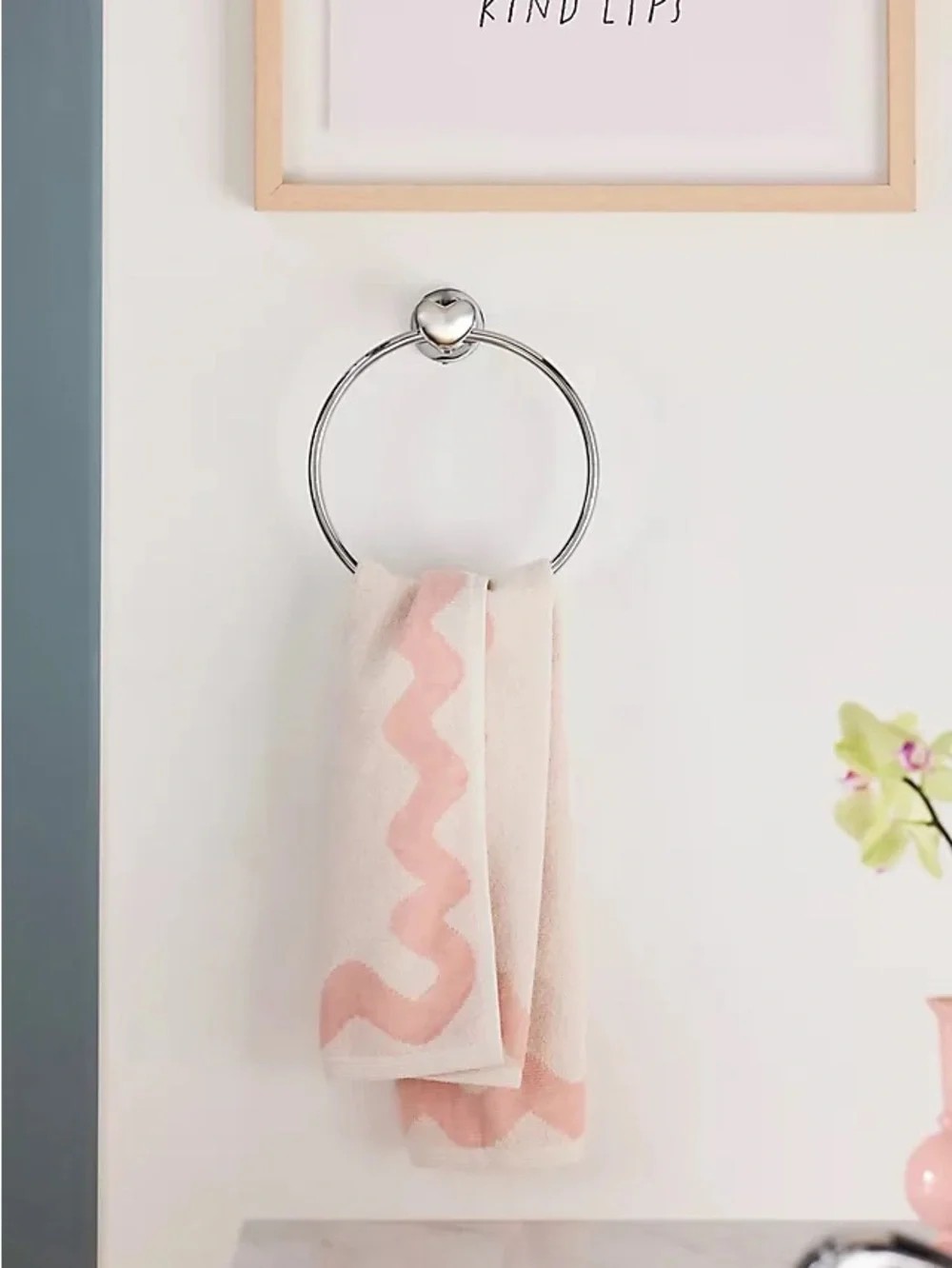 Anthropologie Amor Silvertone Towel Ring New